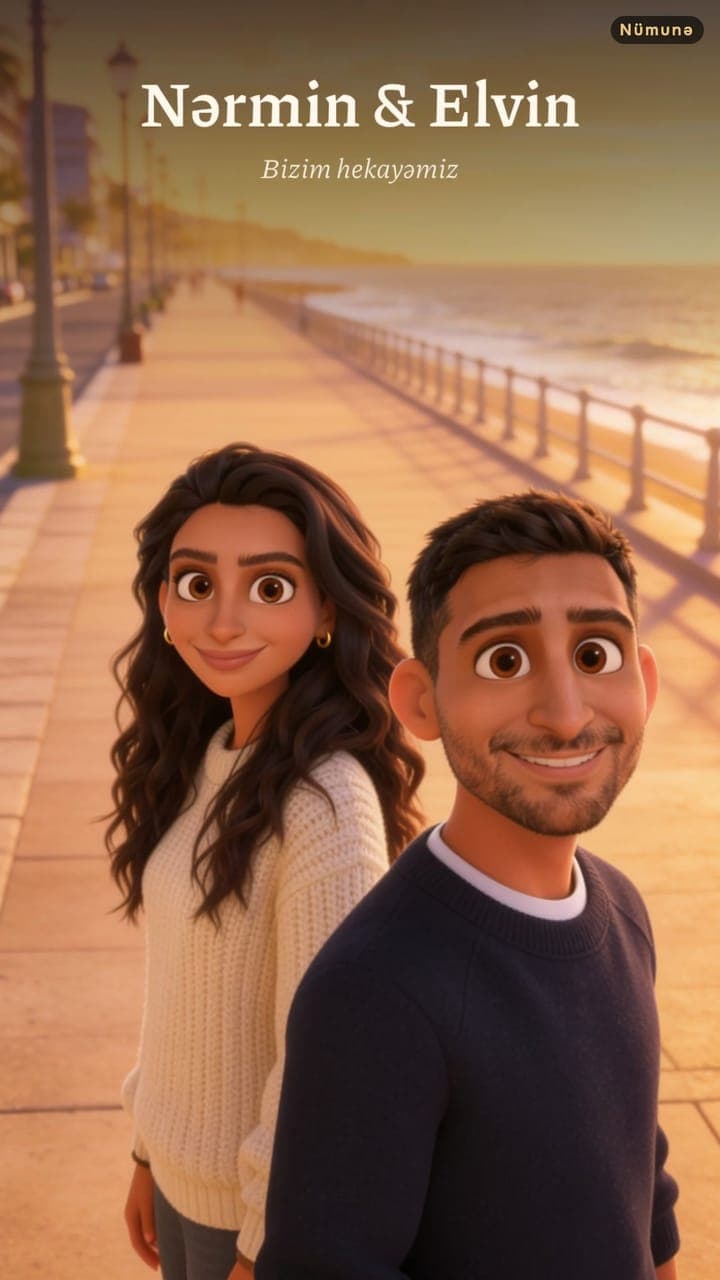 Nərmin & Elvin · Bizim hekayəmiz — nümunə filmin posteri